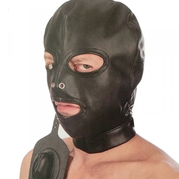 Maska Hood in leatherette with removable gag