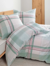 Janine mako-satin Moments grün rosa 98119 155x200