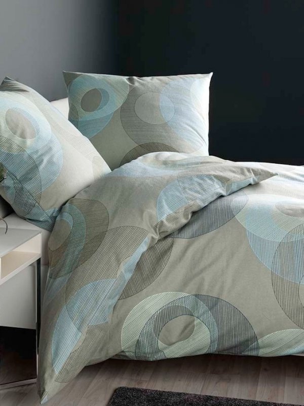 Janine pościel biber Davos 65175 salbeigrün 155x200