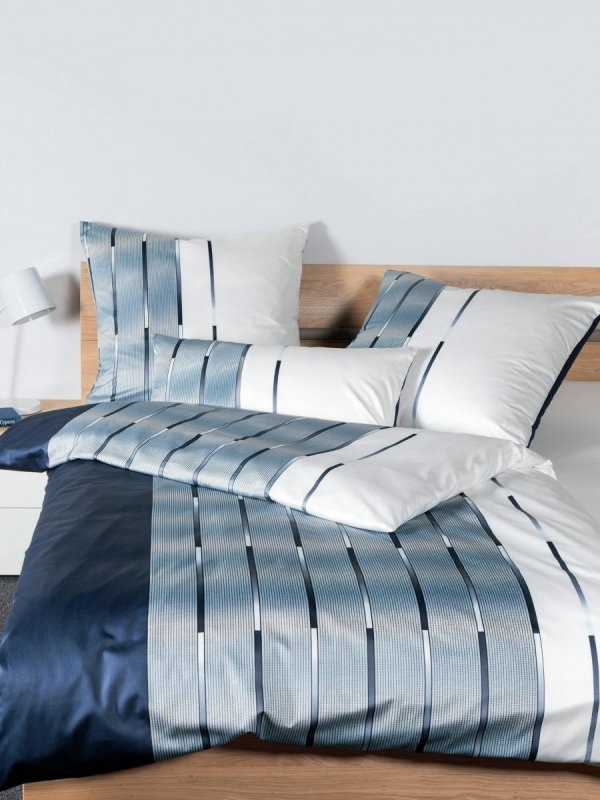 Janine poszewka mako-satin Milano nacht perlblau 45026 40x80, 80x80
