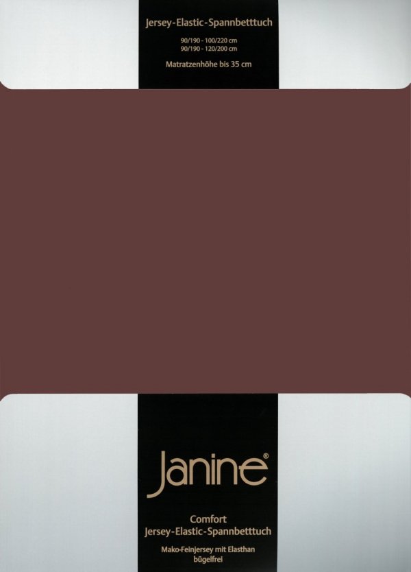 Janine prześcieradło elastic-jersey z gumką dunkelbraun