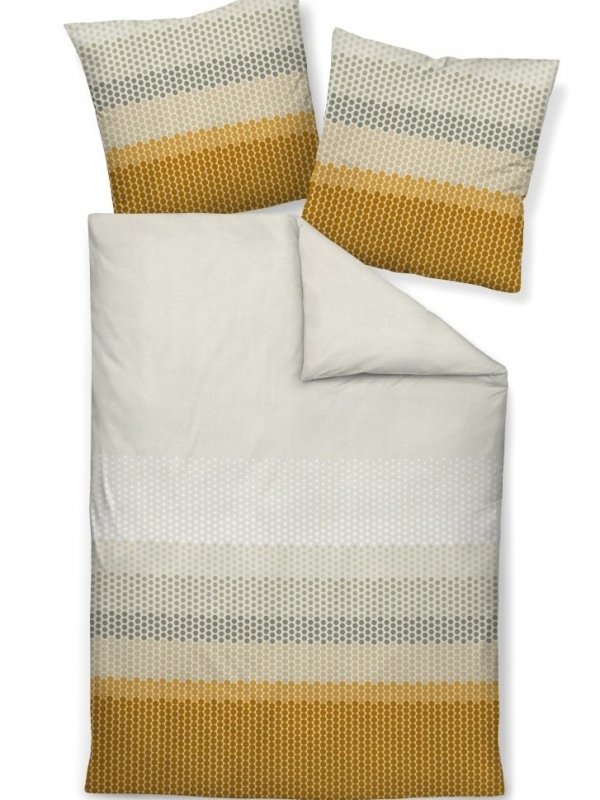 Janine pościel biber Davos 65171 ocker olivgrün 155x200