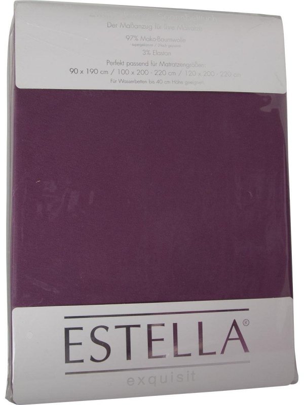 Prześcieradło zwirn-jersey z gumką Estella aubergine
