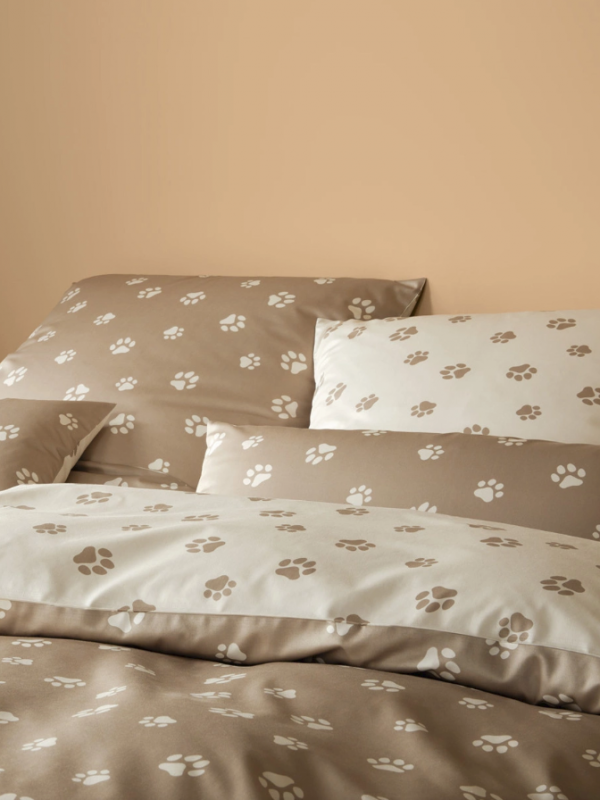 Elegante pościel mako bawełna Paws natur/beige 24541 135x200