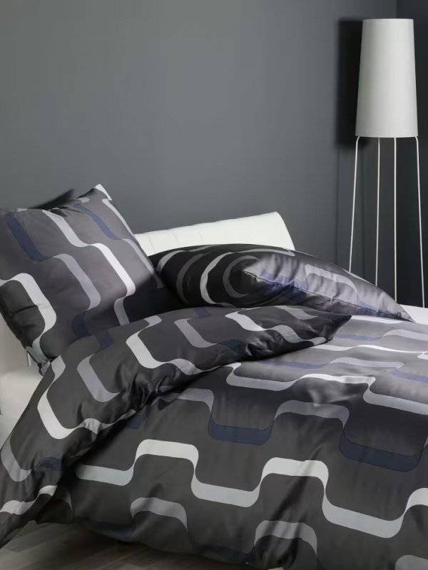 Janine pościel mako-satin J. D. 87107 anthrazit blau 155x200