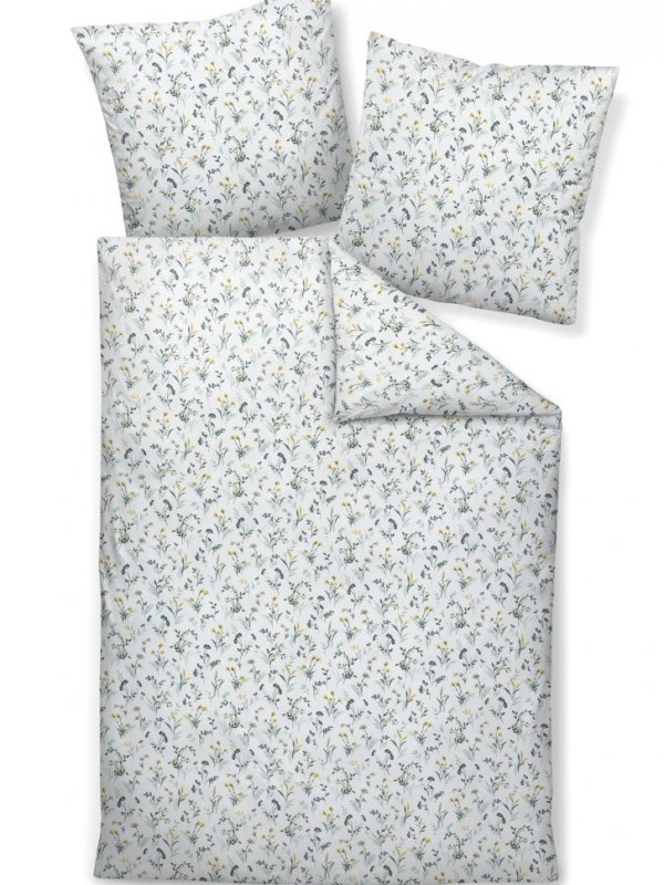 Janine pościel biber Davos 65173 salbeigrün gelb 135x200