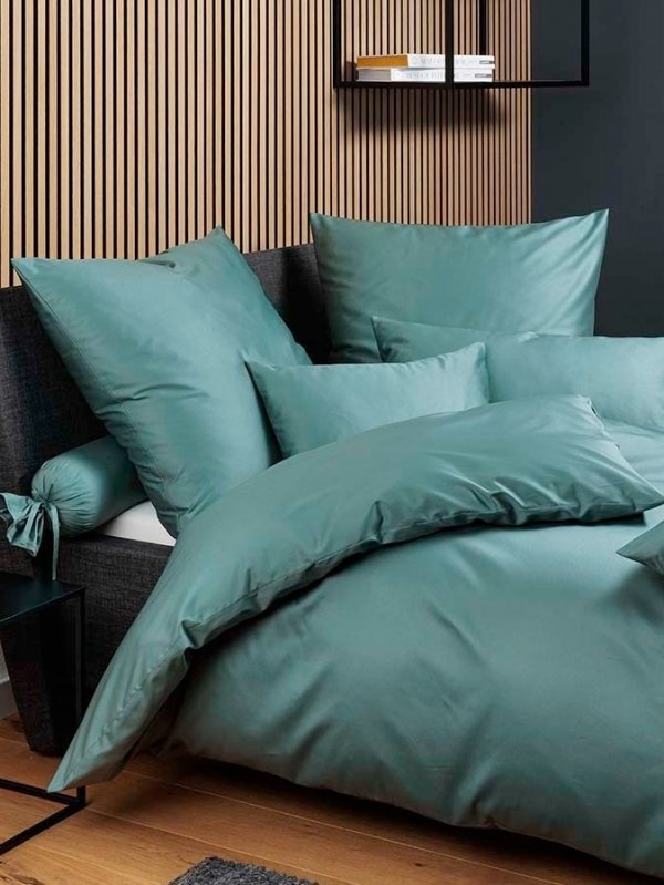 Janine pościel bawełniana egipska jednolita mineralgrün 240x220