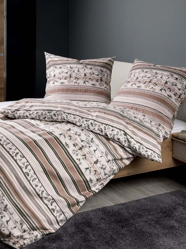 Janine pościel biber Davos 65177 beige braun 135x200