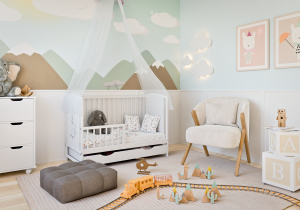 Łóżeczko szuflada BAJKA BIAŁA ŻYRAFA TAPCZANIK 120x60 