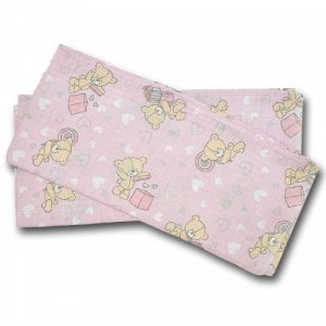 Pielucha tetrowa kolorowa miś z prezentem róż 