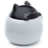 Czarny Kot - porcelanowy kubek z pokrywką - kotek siedzący w kubku