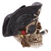 figurka czaszka pirata w kapeluszu i z cygarem