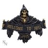 zawieszka na drzwi Welcome to Hell ze szkieletem pomysł na mroczny prezent gotyckie gadżety