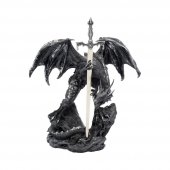 Smok z Mieczem Black Dragon Sword - figurka fantasy z nożem do listów