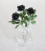 Czarna Róża -  długość 50 cm, kwiat sztuczny