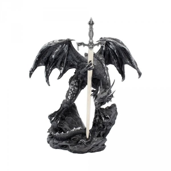 figurka Czarny Smok ze Stalowym Mieczem &quot;Black Dragon Sword&quot; Nemesis Now