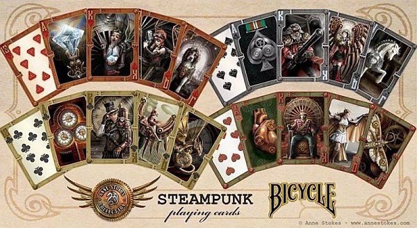 Steampunk Anne Stokes - klasyczne karty do gry marki Bicycle