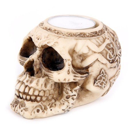 świecznik w kształcie czaszki