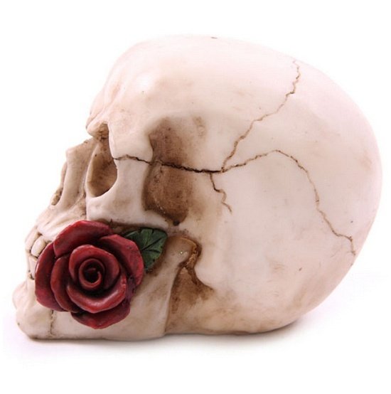 figurka &quot;Czaszka z Różą&quot; - figurki czaszek