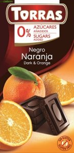 CZEKOLADA GORZKA Z POMARAŃCZĄ BEZ CUKRU I GLUTENU TORRAS 75 g
