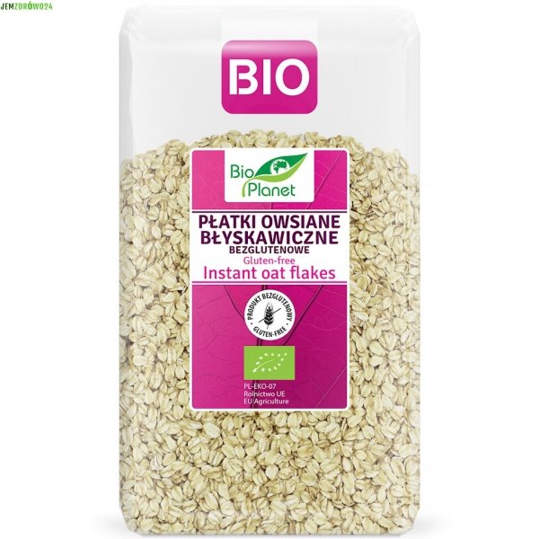PŁATKI OWSIANE BEZGLUTENOWE BŁYSKAWICZNE BEZ GOTOWANIA BIO PLANET 600 g