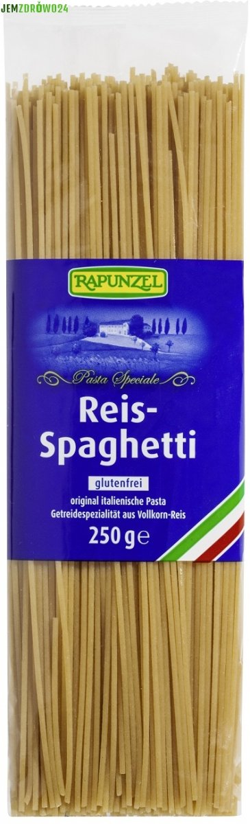 MAKARON SPAGHETTI BEZGLUTENOWY RYŻOWY RAZOWY BIO RAPUNZEL 250 g