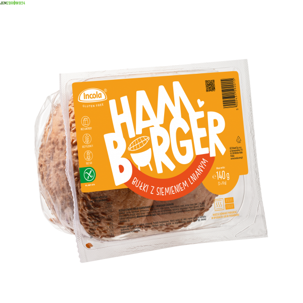 BEZGLUTENOWE BUŁKI NA HAMBURGERY Z SIEMIENIEM LNIANYM INCOLA 2 x 70 g