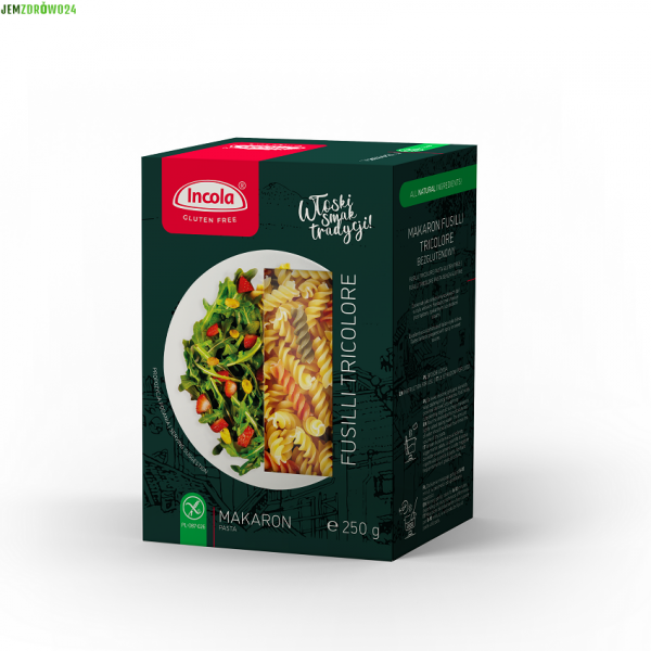 MAKARON WŁOSKI BEZGLUTENOWY FUSILLI TRICOLORE INCOLA DUŻY WOREK 2500 g