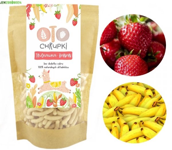 OTO CHRUPKI TRUSKAWKA - BANAN TRUSKAWKOWO - BANANOWE BEZ DOD. CUKRU OTOLANDIA 25 g 