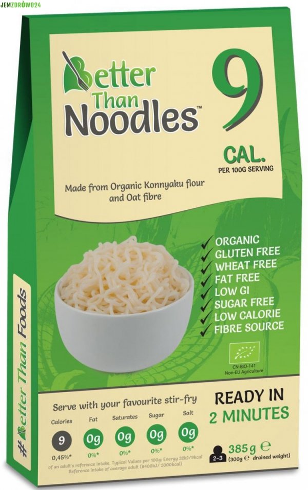 MAKARON KONJAC NOODLE BEZGLUTENOWY BIO BETTER THAN FOODS 385 g