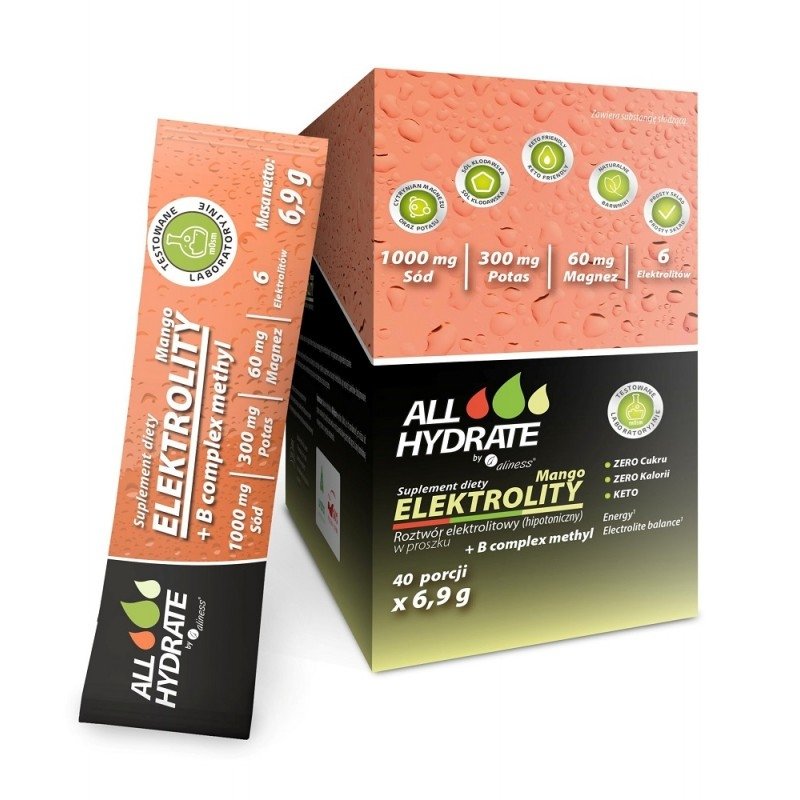 Elektrolity Mango + B complex 40 saszetek