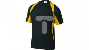 T-Shirt czarno-żółty z poliestru (100) 160G szybkoschnący rozmiar XL BALINJXG