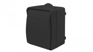 Łącznik pojedynczy uniwersalny natynkowy z klapką Aqua Plus IP54 antracyt / 40330