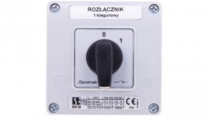 Łącznik krzywkowy 0-1 1P 16A w obudowie SK16-1.825OB11