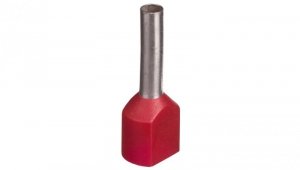 Końcówka tulejkowa izolowana TID 2x1mm2/10mm czerwona cynowana TID2x1L10 /100szt./