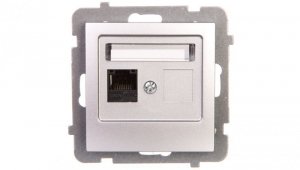 AS Gniazdo komputerowe pojedyncze RJ45 kat.5e MMC srebro GPK-1G/K/m/18