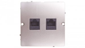 Simon Basic Gniazdo komputerowe podwójne 2xRJ45 kat.5e satyna metalizowana BMF52.02/29