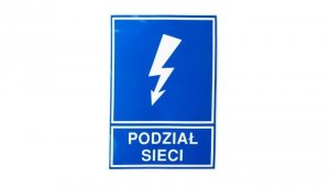 Tabliczka /znak ostrzegawczy/ TZI 148x210 /PODZIAŁ SIECI/ E04TZ-01041141600 /10szt./