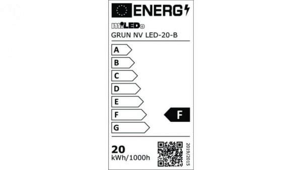 Projektor GRUN NV LED-20-B 1700lm 4000K barwa neutralna IP65 czarny 31391