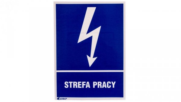 Samoprzylepna tabliczka ostrzegawcza /Strefa pracy 148x210/ 24EIA/Q4/F