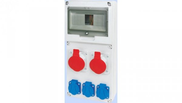 Rozdzielnica RSE-03 okienko 8 modułów okablowana 2x32A 3P+N+Z 400V, 3x16A 2P+Z 250V IP54 942082