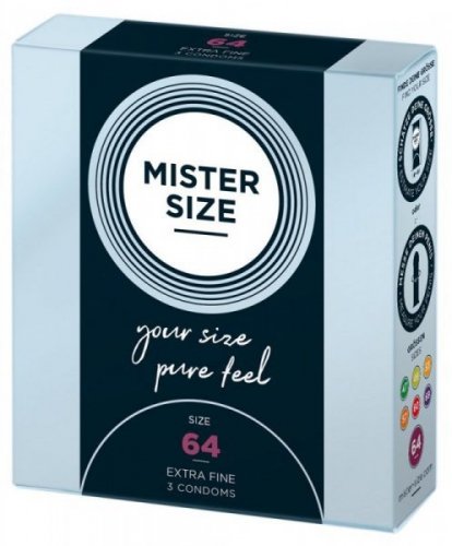 Prezerwatywy 64mm 3 szt. Mister Size