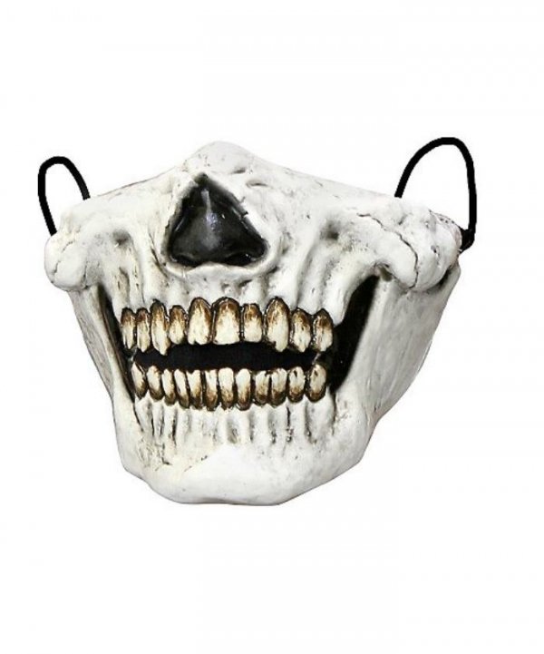 Maska zakrywająca usta i nos - biała czaszka