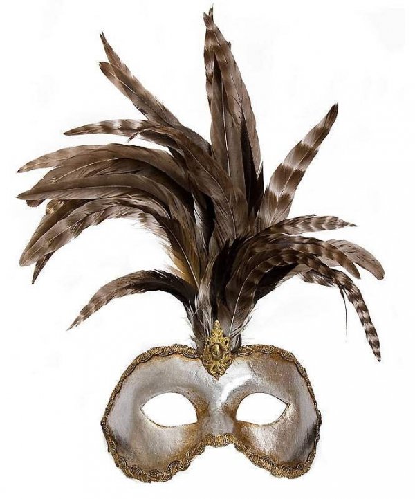 Maska wenecka - Colombina Strucco Piume VIII