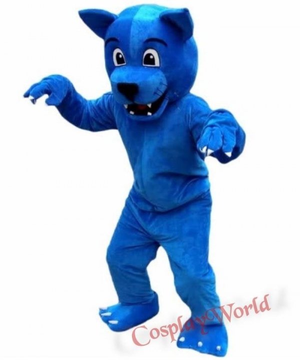 Niebieski wilk strój reklamowy