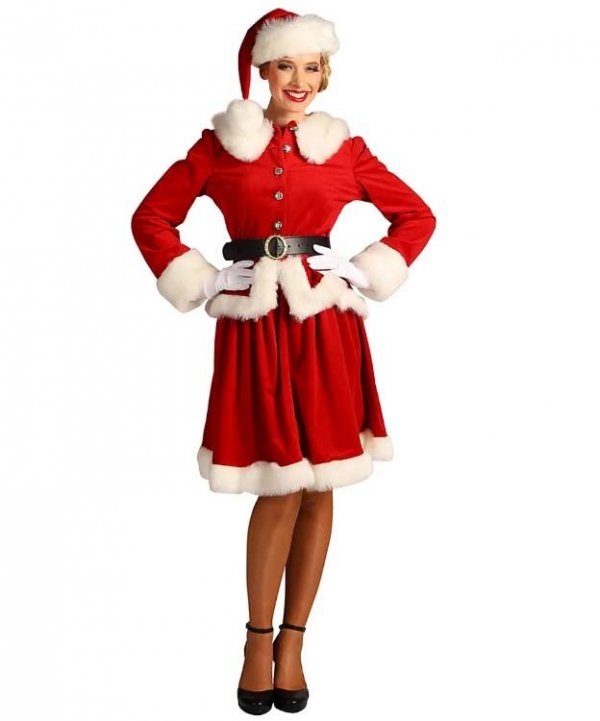 sukienka mikołajkowa z futerkiem – na modelce