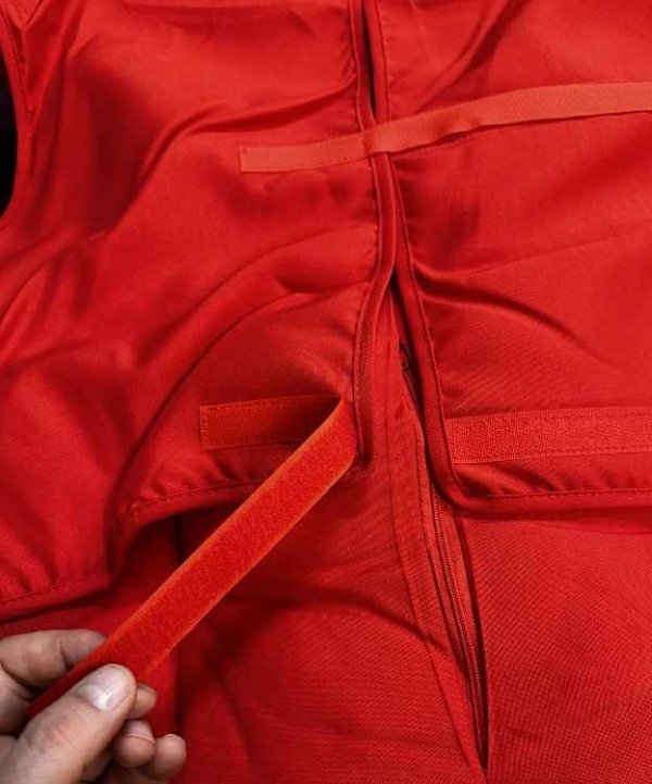 sztuczny brzuch Świętego Mikołaja – czerwony, regulowany, regulowany rozmiar tył