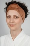 opaska kosmetyczna welurowa w kolorze jasnego brązu