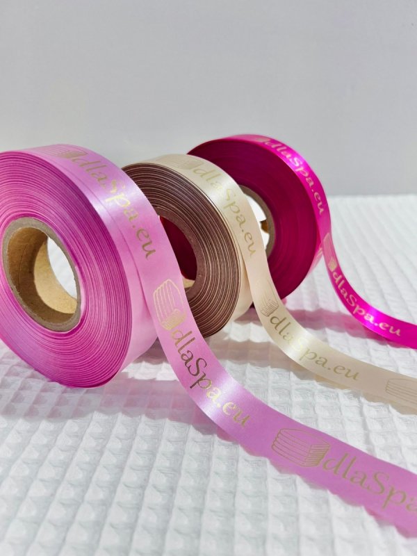 Wstążka satynowa z nadrukiem logo