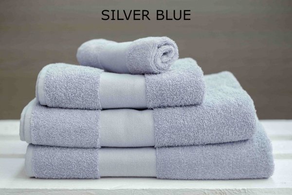 duży ręcznik kąpielowy Olima 450 silver blue